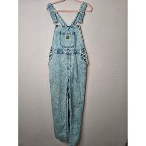 Empyre Suzie Womens Acid Wash Denim Overalls Light Blue 90s Streetwear Size L